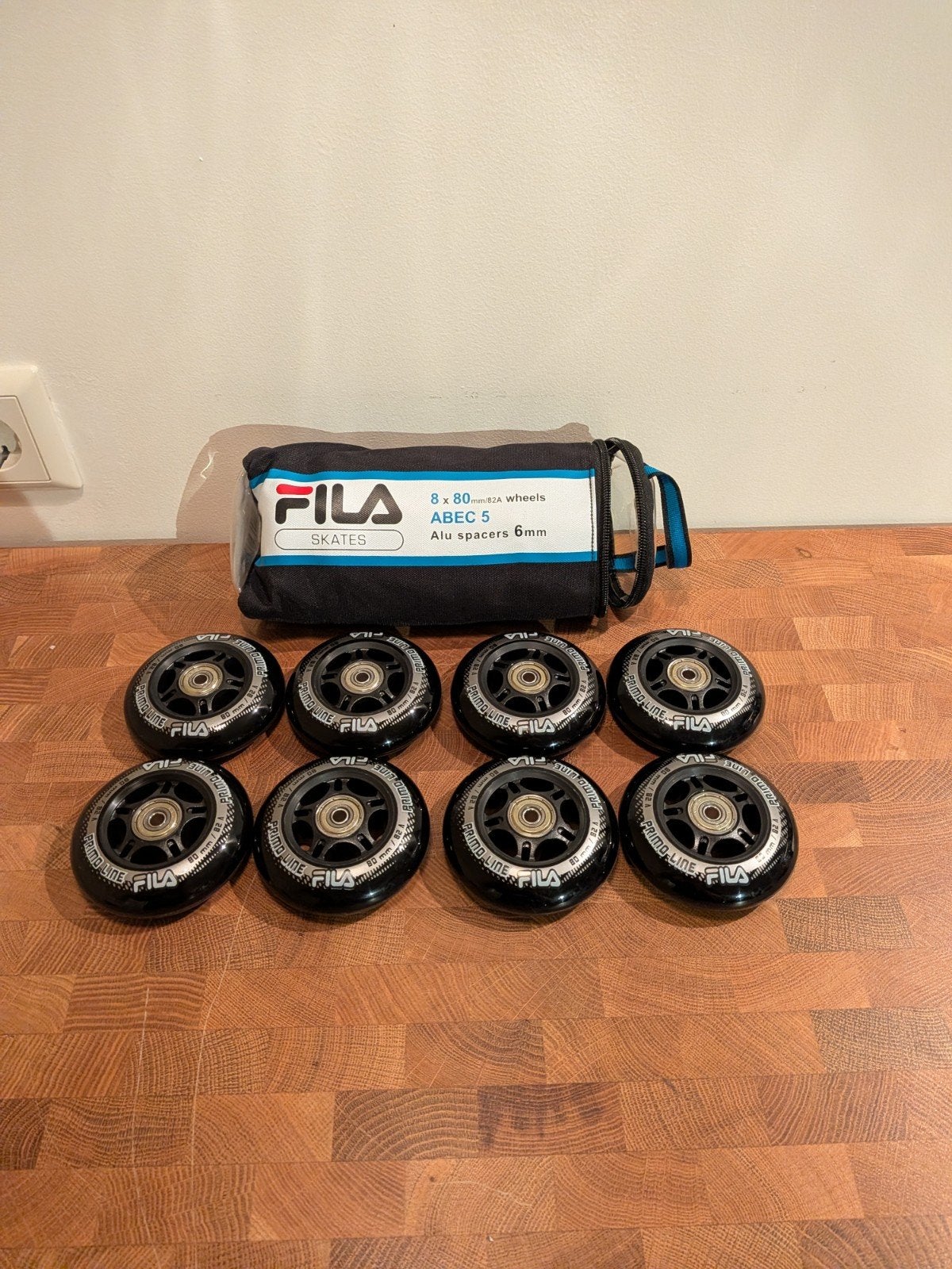 Fila Primo Line Skeelerwielen 80mm/82A ABEC 5 (8 stuks), Ophalen of Verzenden, Nieuw, Wielen of Lagers