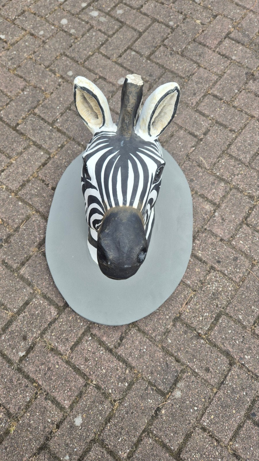 Zebra van papiermaché - Wanddecoratie, Ophalen, Gebruikt, Meerkleurig, Papier/karton