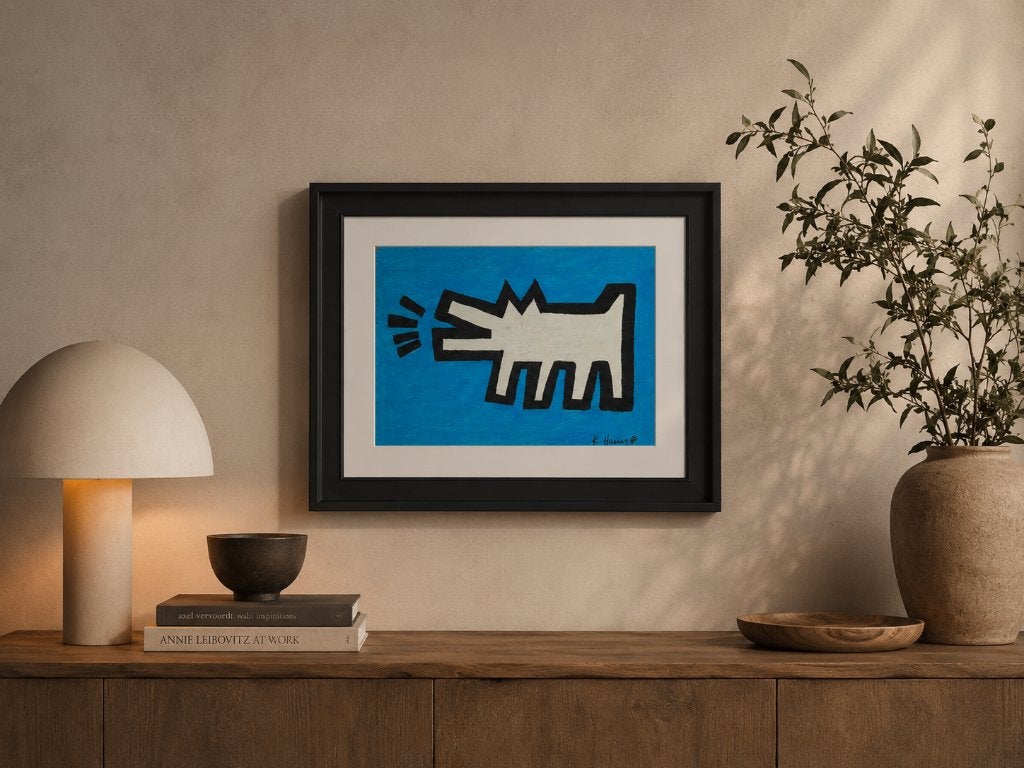 Keith Haring & julia gruen tekening op papier.Handgesigneerd, Antiek en Kunst, Kunst | Litho's en Zeefdrukken, Ophalen of Verzenden