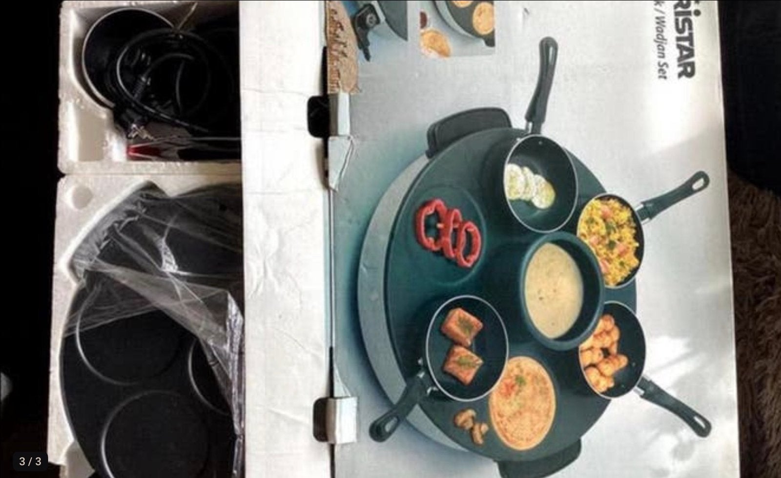 Wok/Wadjan Set 6-persoons - 40cm, 2000W (Tristar), Ophalen, Zo goed als nieuw
