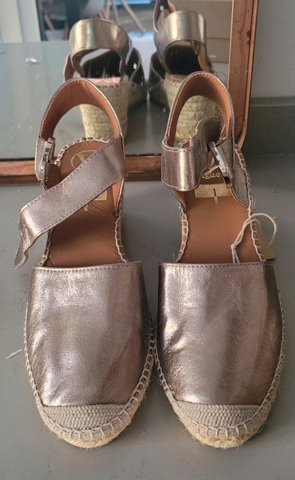 Viguera leren goud espadrilles sleehak maat 39 Nieuw!, Ophalen of Verzenden, Nieuw, Espadrilles of Moccasins