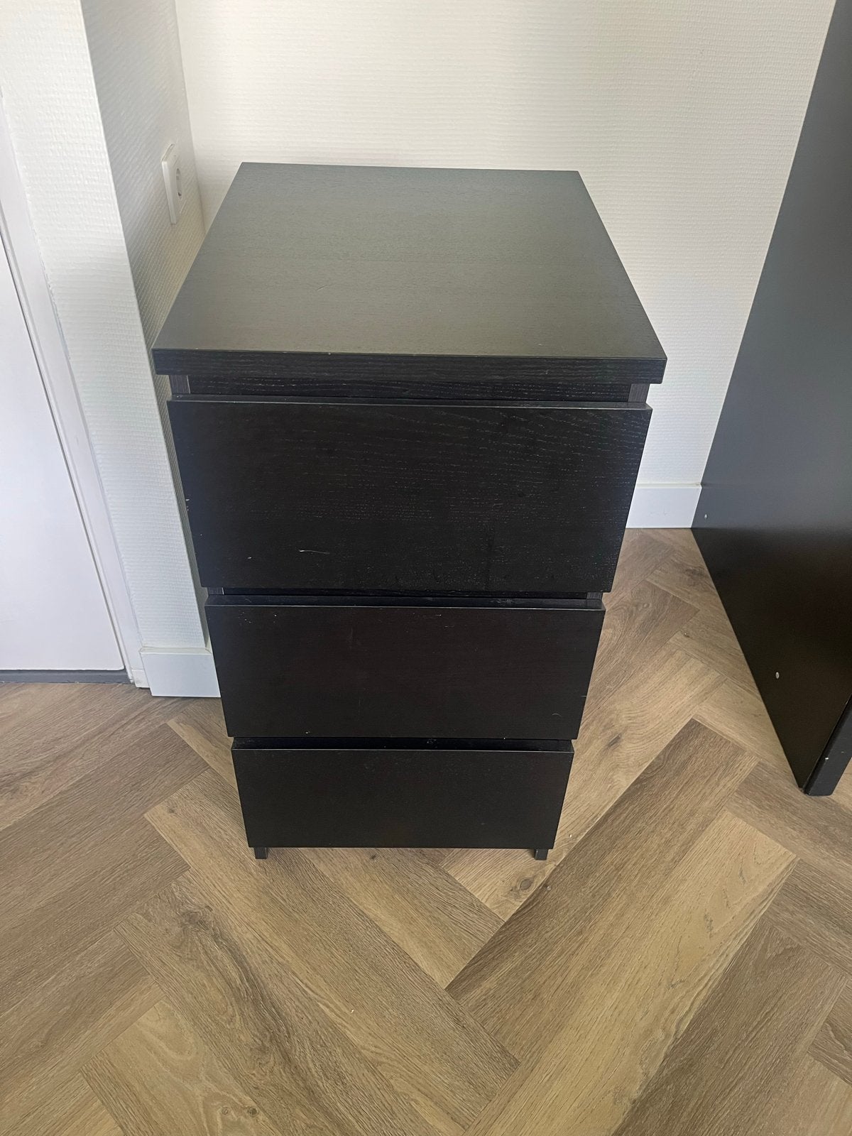 Zwarte ladekast met 3 laden - Compact en functioneel, Ophalen, Minder dan 50 cm, Gebruikt, 3 of 4 laden