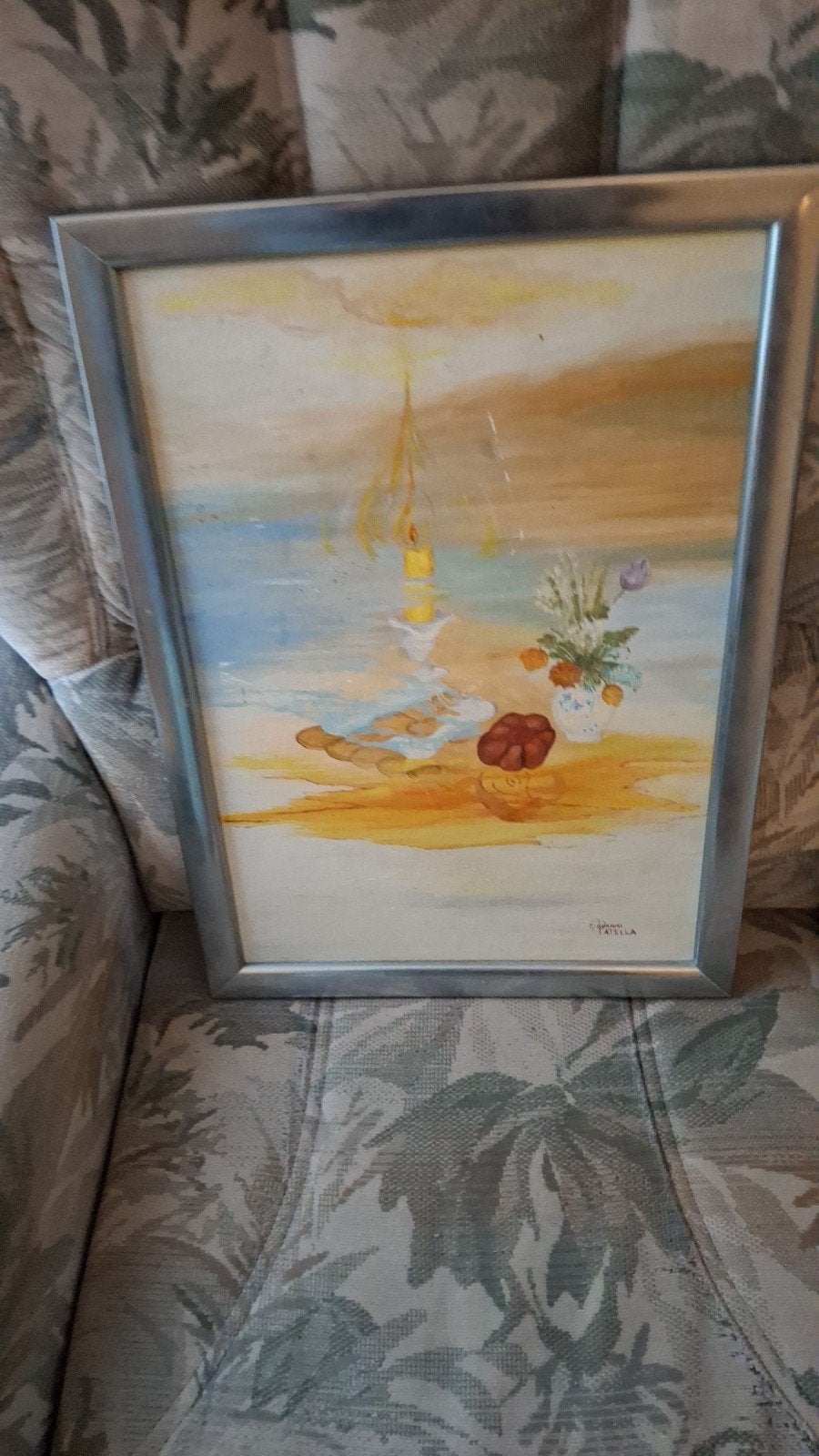 Sfeervol Stilleven met Kaars en Bloemen, Ophalen of Verzenden, Abstract