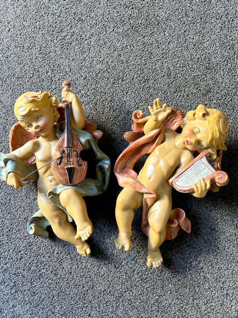 Oude Kunststof Engelen uit Italië - 30 cm, Antiek en Kunst, Ophalen, Kunststof, 20 - 50 cm, Beeld