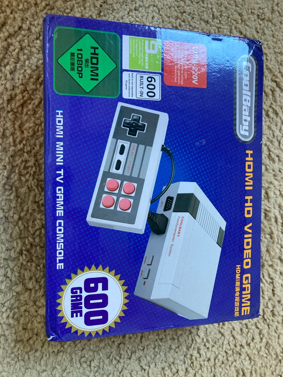 CoolBaby HDMI Mini TV Game Console - 600 ingebouwde games, Ophalen, Zo goed als nieuw