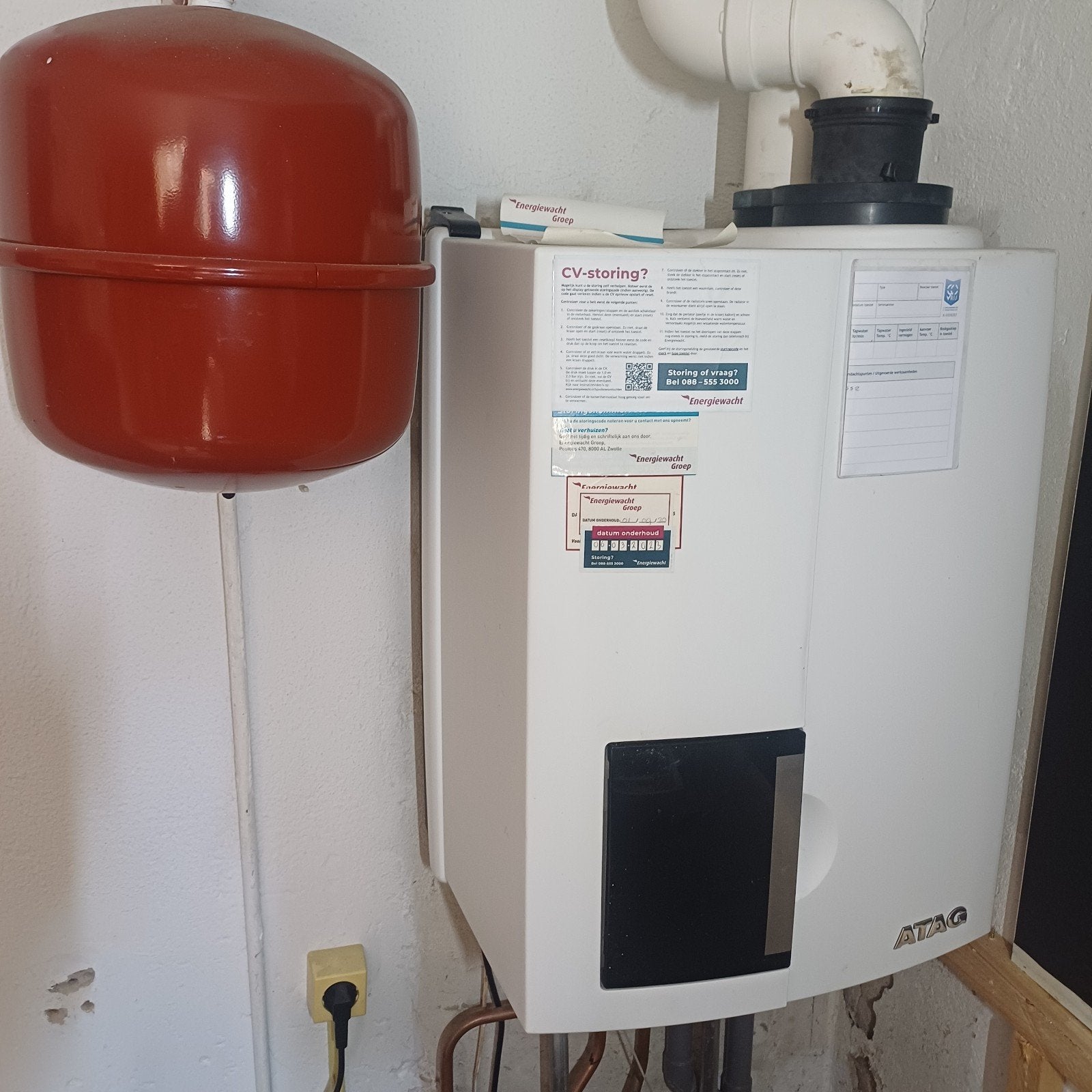 ATAG combiketel, goed onderhouden, Doe-het-zelf en Verbouw, Ophalen, 30 tot 80 cm, Gebruikt, Hoog rendement (Hr)