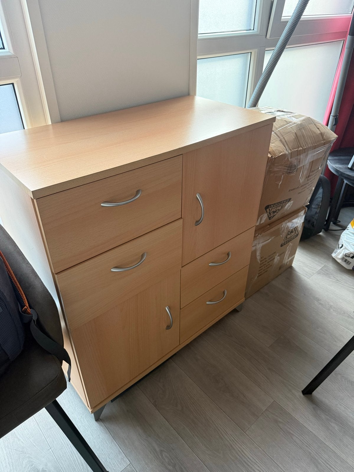 Praktische ladekast/opbergkast met deuren - Licht hout, Ophalen, Gebruikt, 50 tot 100 cm, Met lade(s)