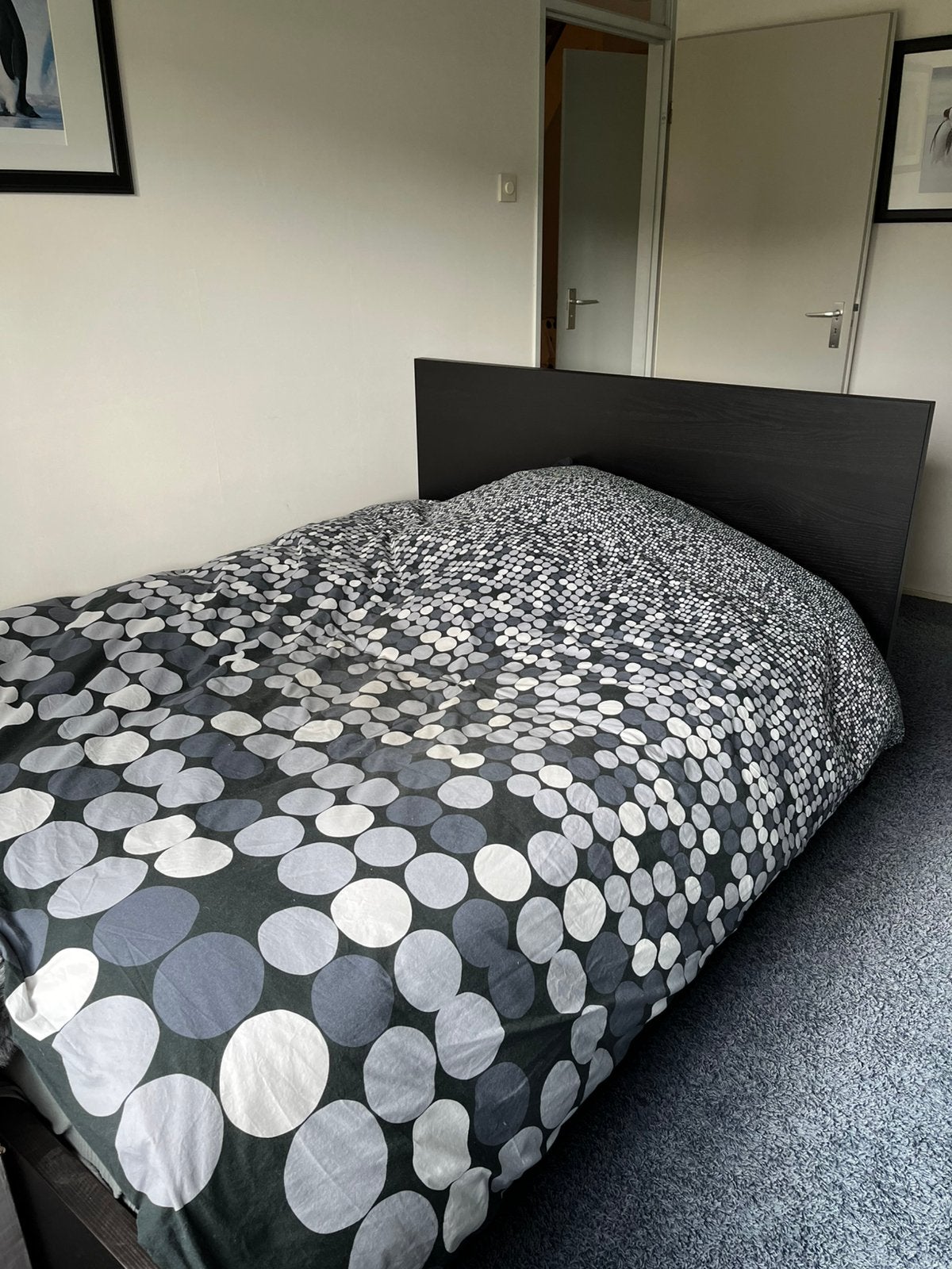 Te koop: Ikea bed Malm, Huis en Inrichting, Slaapkamer | Bedden, Ophalen, Zwart, Tweepersoons, 140 cm