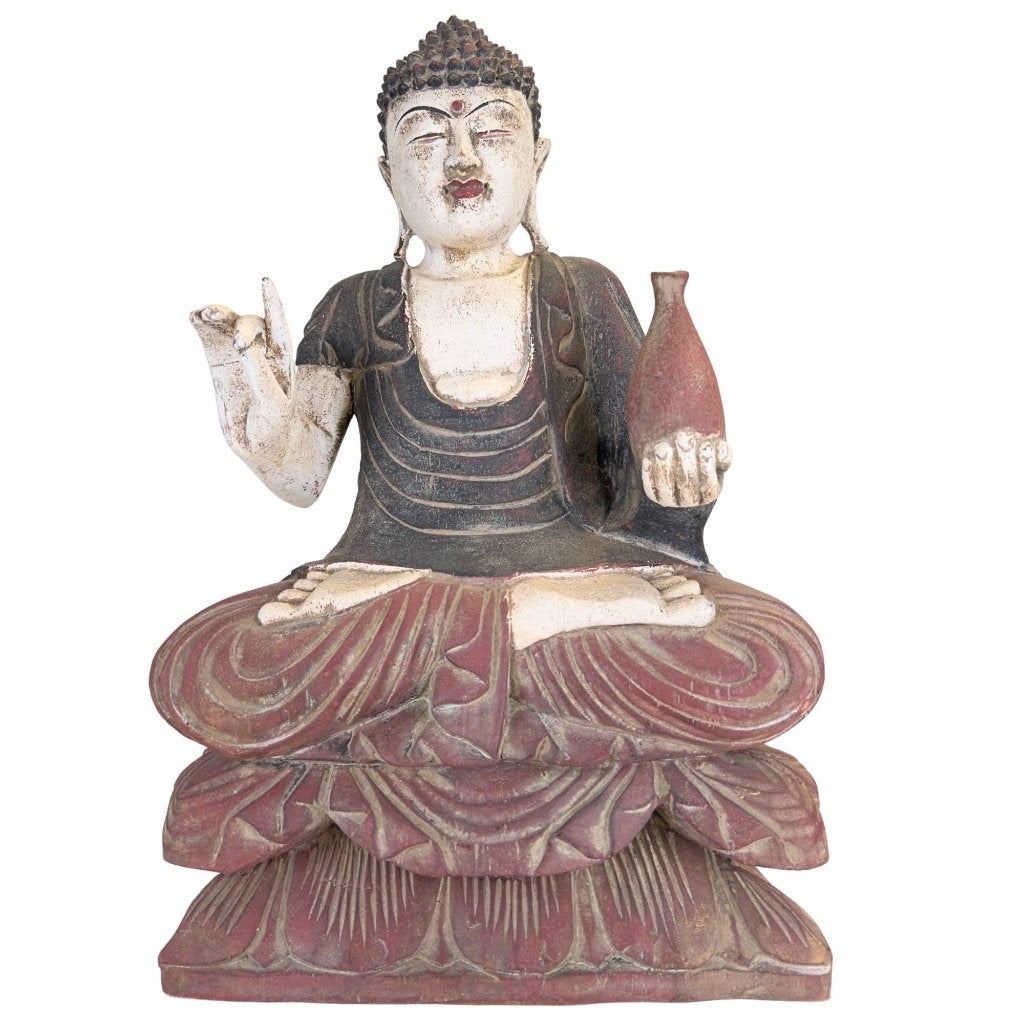 Boeddhabeeld – Medicijnboeddha – hout – 43 cm, China, Ophalen of Verzenden, Beeld, Hout