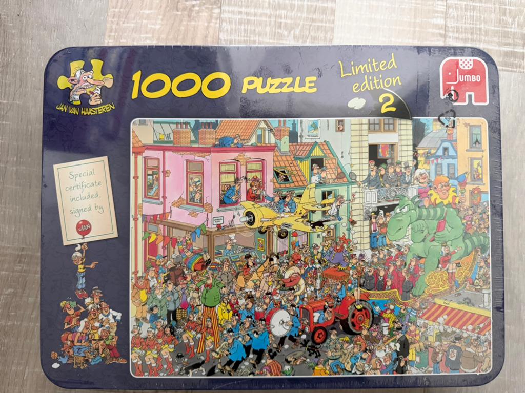 Jan van Haasteren  puzzel limited edition 2 nieuw in blik, Ophalen of Verzenden, 500 t/m 1500 stukjes, Nieuw
