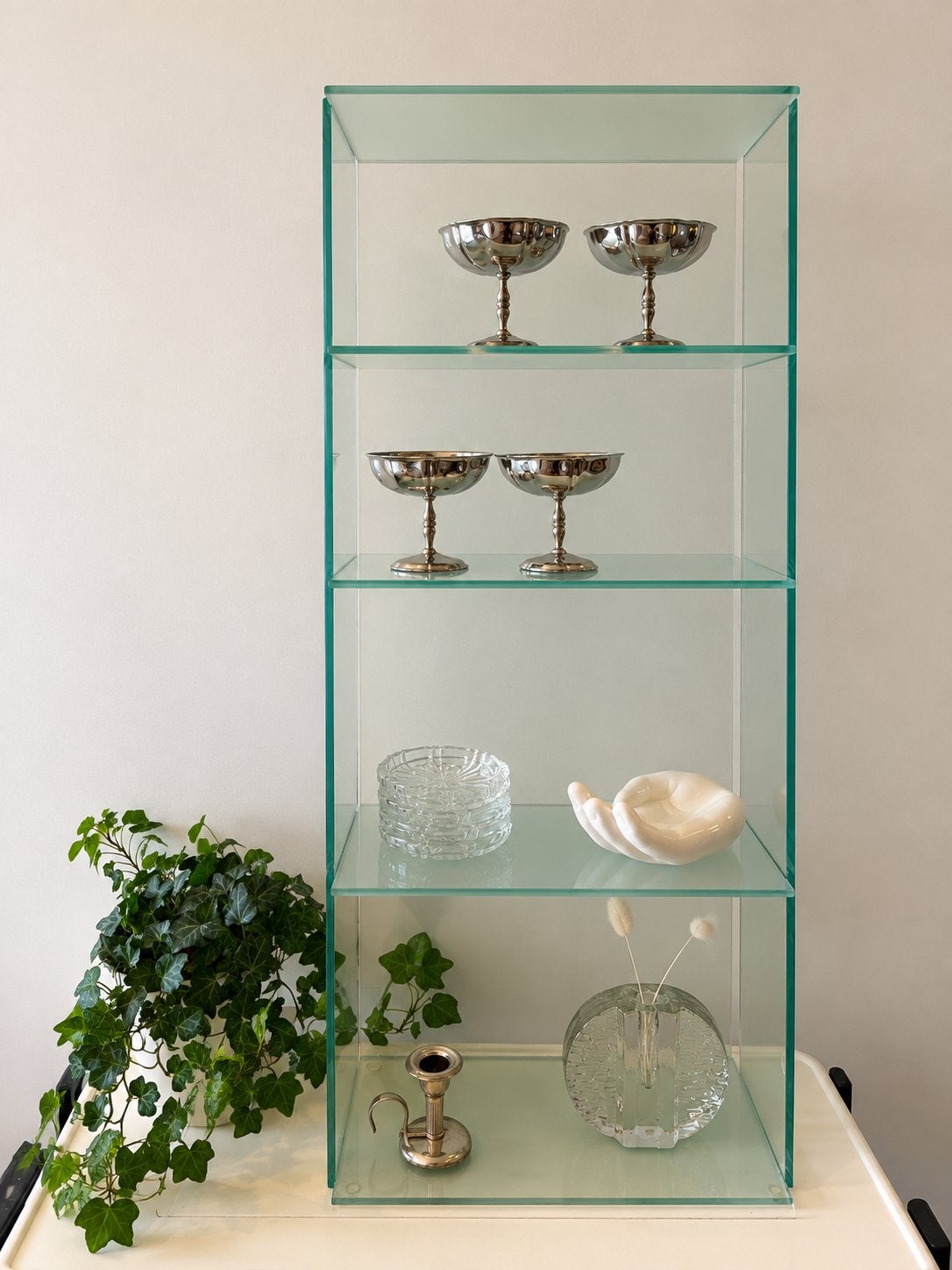Glazen vitrine kast, Vintage, H, H, H