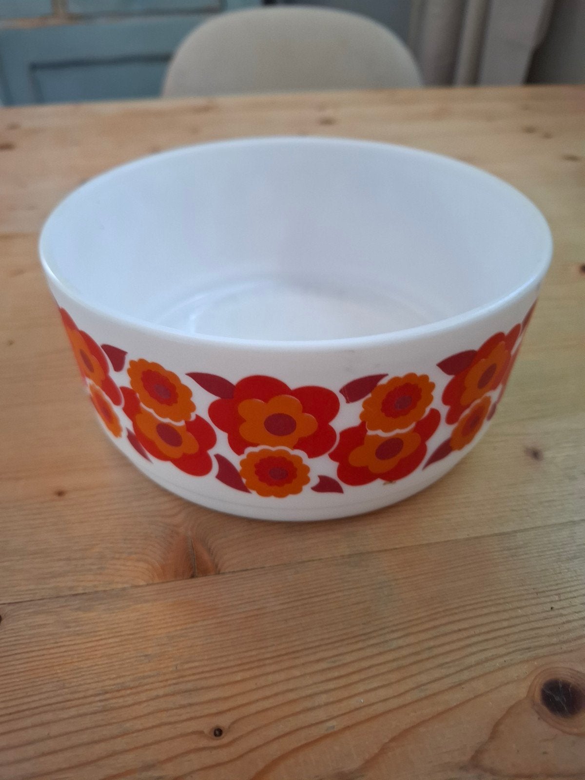 Ronde hoge schaal Arcopal Lotus rood oranje, Ophalen of Verzenden
