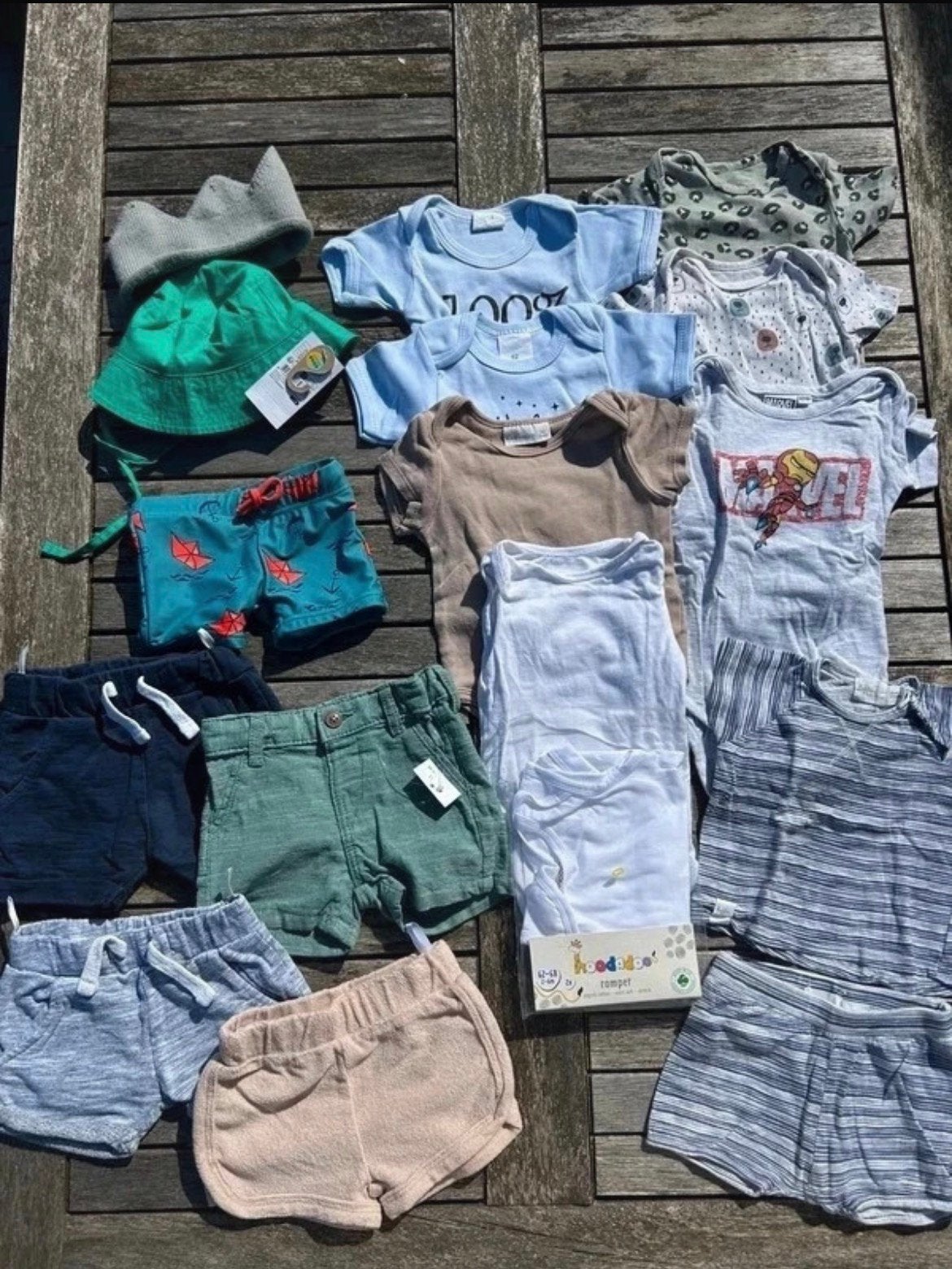 Groot babypakket jongen maat 62/68 – 17 stuks – zomer, Ophalen of Verzenden, Zo goed als nieuw, Maat 62