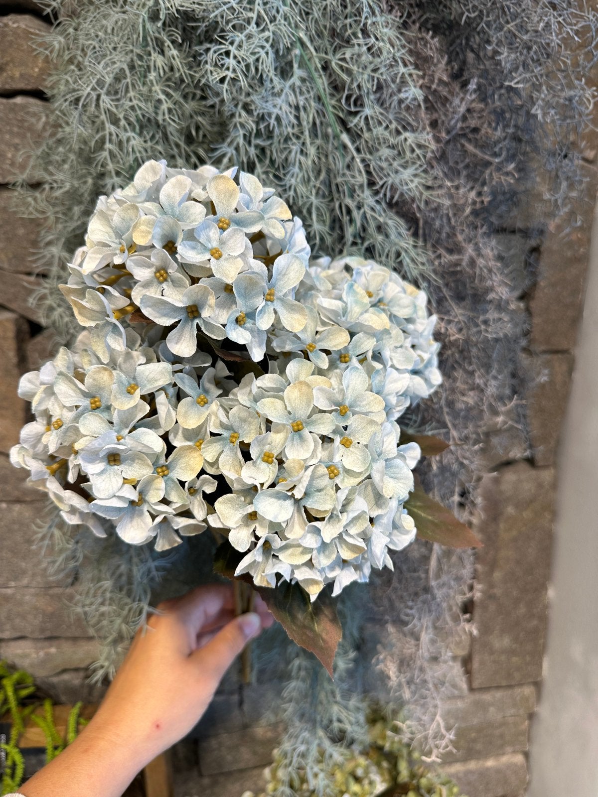 Kunstbloem Hortensia licht blauw, Binnen, 40 cm, ., Kunstbloem