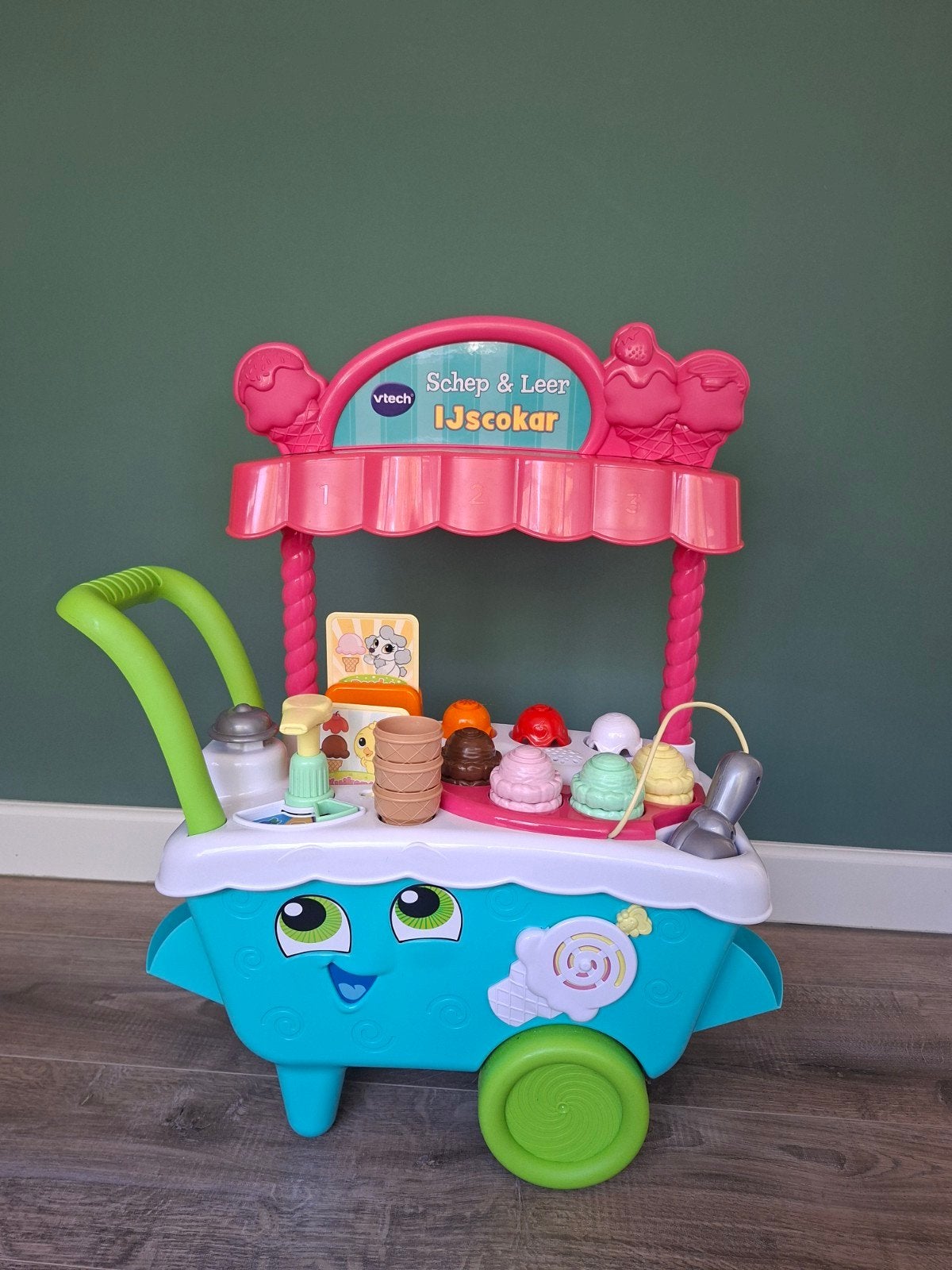 Ijscokar schep & leer VTech, Ophalen, Zo goed als nieuw