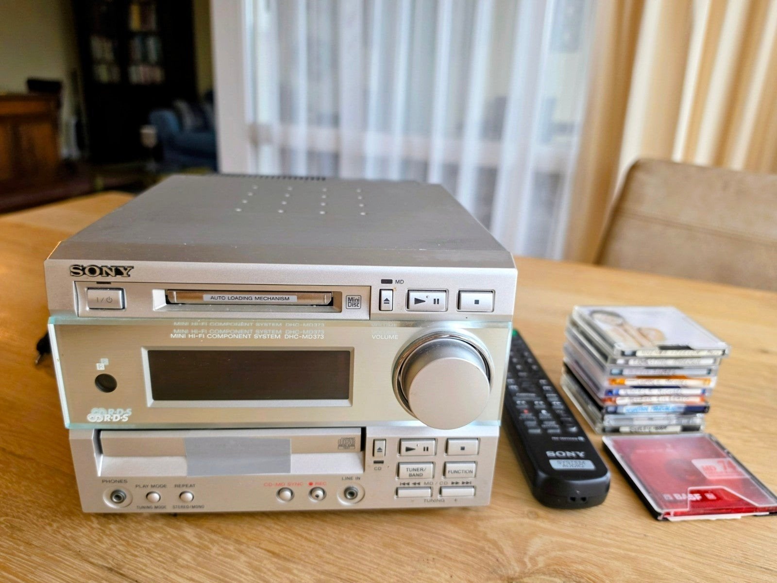 Sony MD-player DHC-MD373 & Sony Portable MD Speler + 110 md', Ophalen, Gebruikt, Sony, Cd-speler