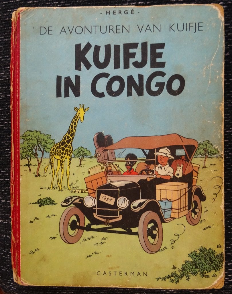 Origineel stripboek: KUIFJE IN CONGO  Hardcover 1952, Gelezen, Eén stripboek, Ophalen of Verzenden, Herge