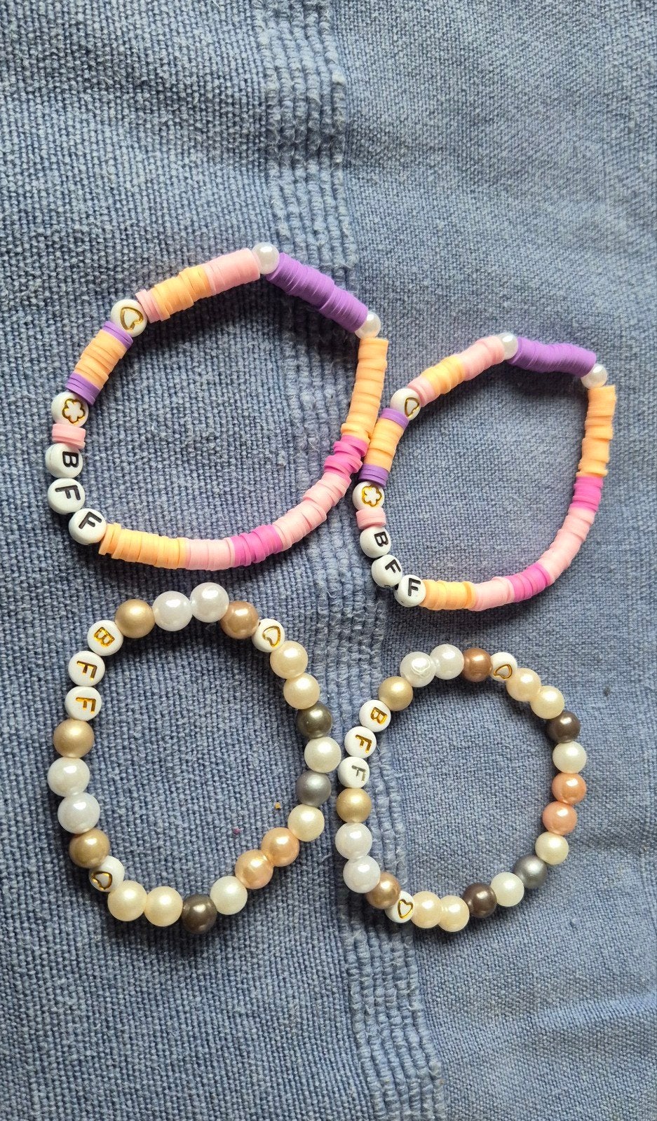 BFF armbanden set van 4 stuks, Kunststof of Plastic, Nieuw, Ophalen of Verzenden, Roze
