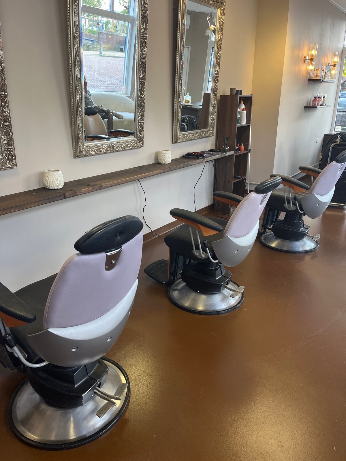 Kappersstoelen - Set van 3, Ophalen of Verzenden, Gebruikt
