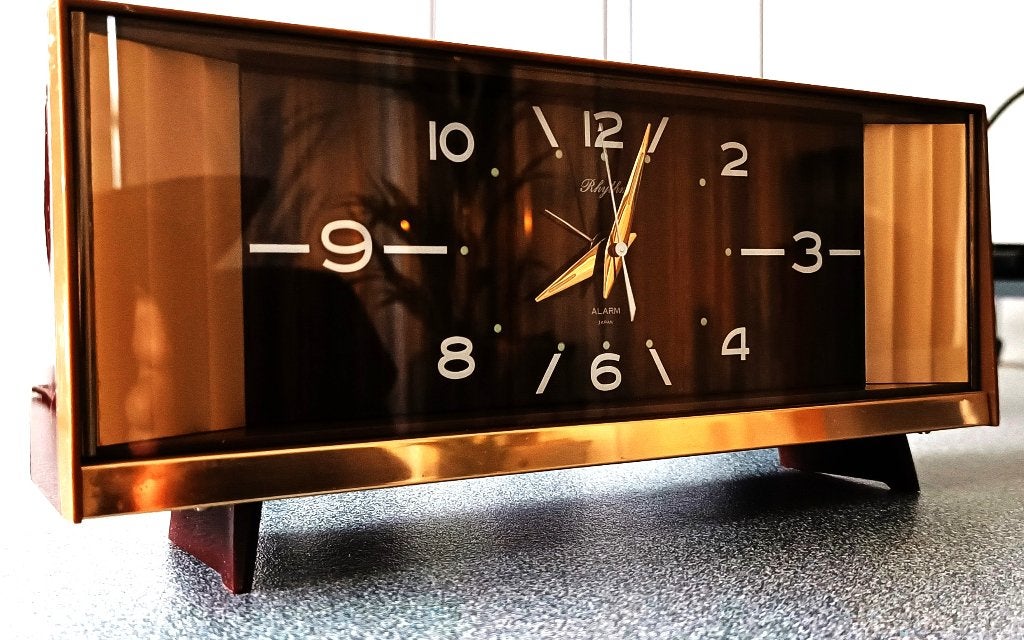 Vintage wekker - Japan 60/70s -van het design Rhythm, Ophalen of Verzenden, Gebruikt, Analoog