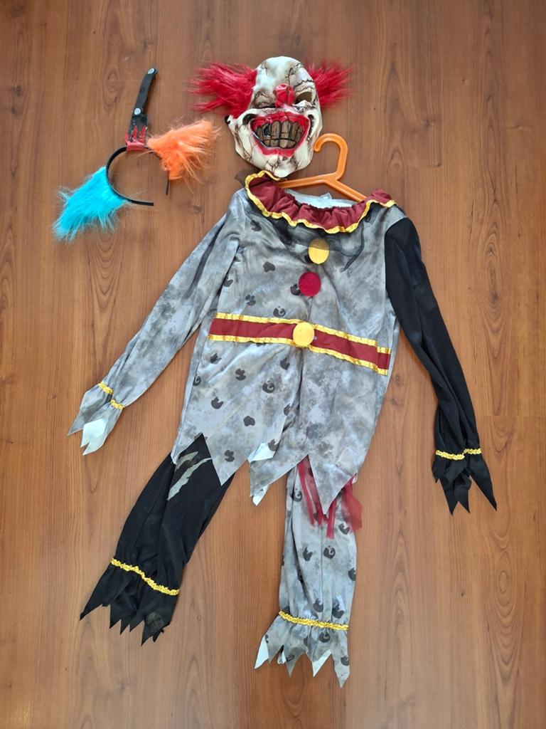 Kostuum killer clown maat 146, Ophalen of Verzenden, Zo goed als nieuw, Maat 146
