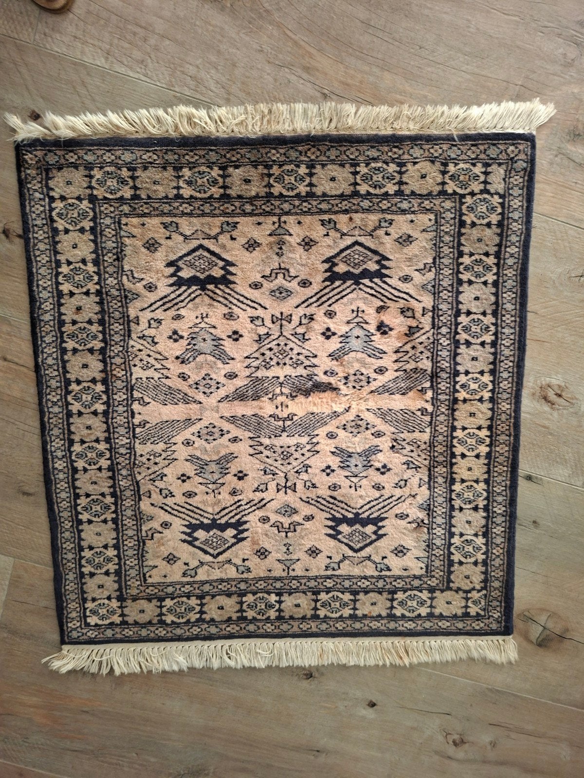 Perzisch tapijt/tafelkleed 95x80 cm met franje, Ophalen of Verzenden