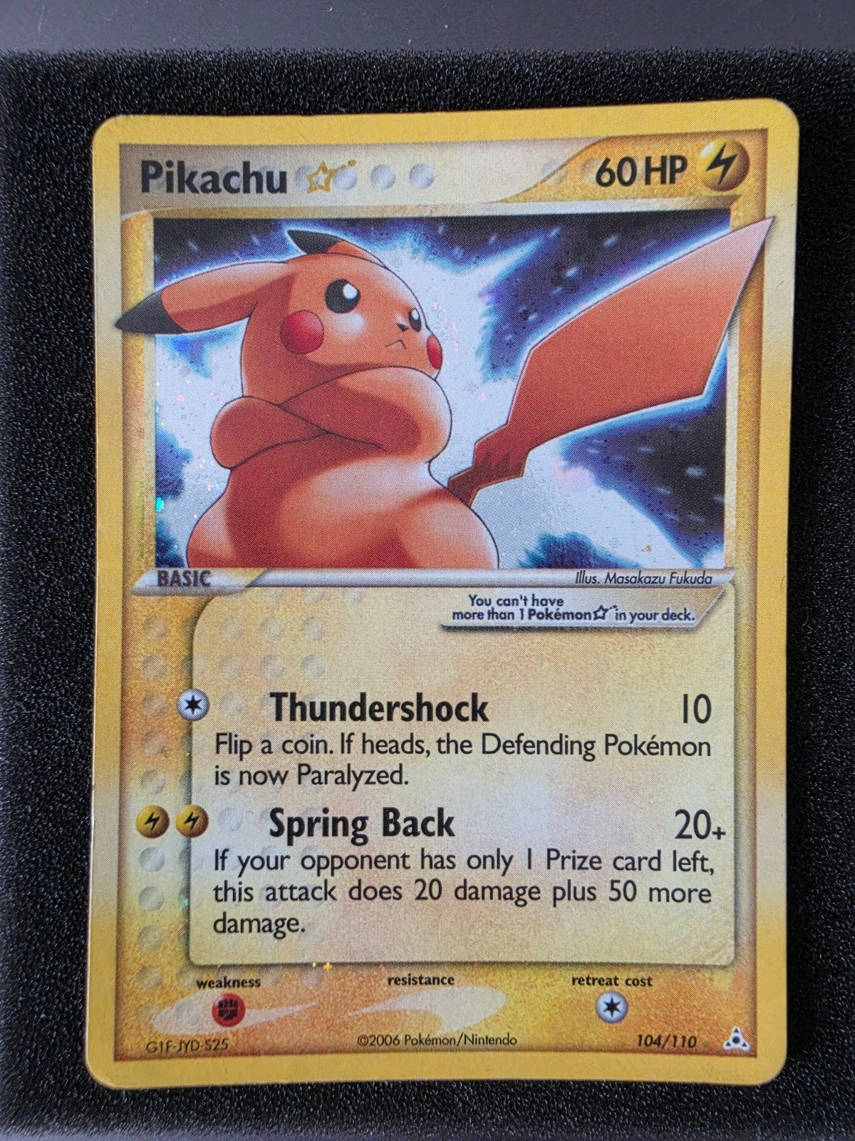 Pikachu Goldstar Pokémon Kaart - Uitstekende Conditie