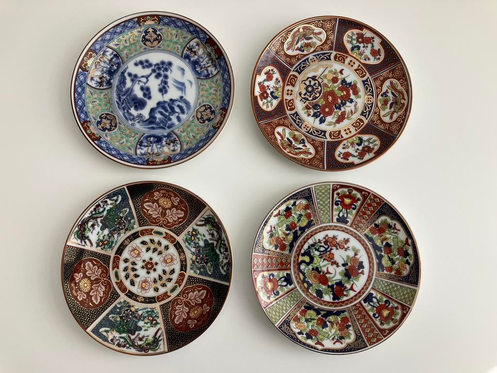 Set van 4 Vintage Japanse Decoratieve Borden - 16 cm, Ophalen of Verzenden