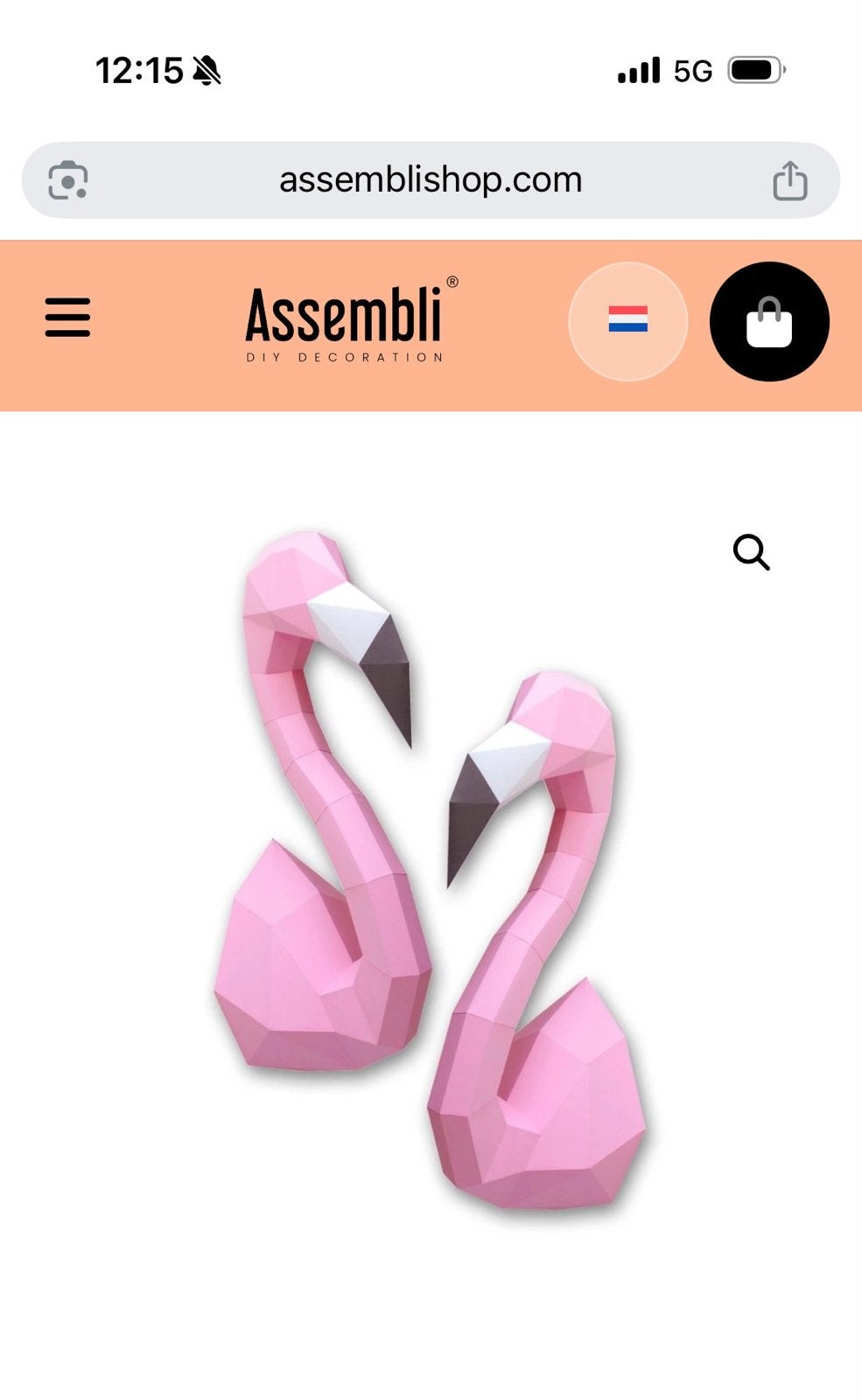 Papieren flamingo hoofd knutselset - Assemblishop, Hobby en Vrije tijd, Knutselen, Roze, Dieren, Nieuw, Ophalen of Verzenden