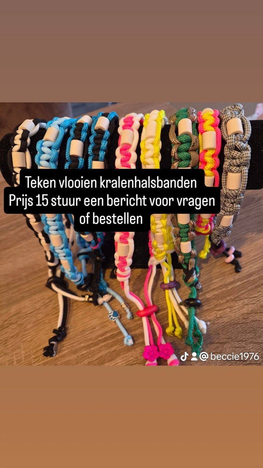 @Teken vlooien kralenhalsbanden by Rebecca, Ophalen of Verzenden