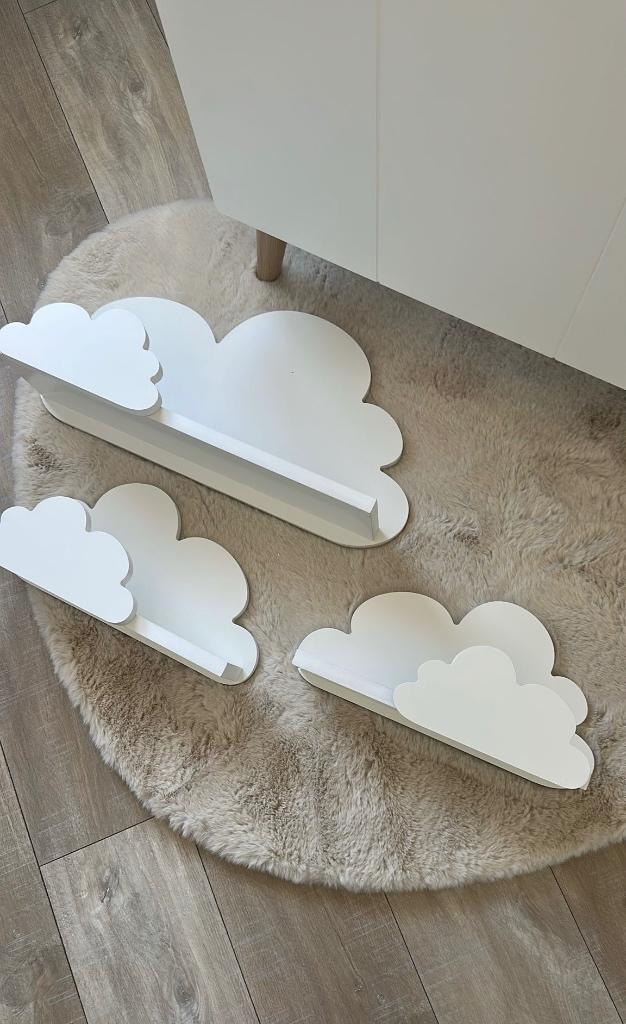 Wandplankjes wolkjes, 3 stuks, Ophalen, Nieuw