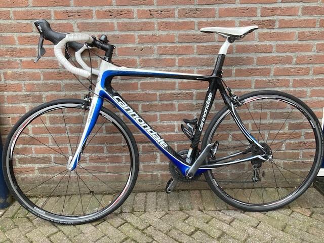 Racefiets Cannondale Synapse blauw/wit, 28 inch, Gebruikt, Velgrem, Meer dan 20 versnellingen