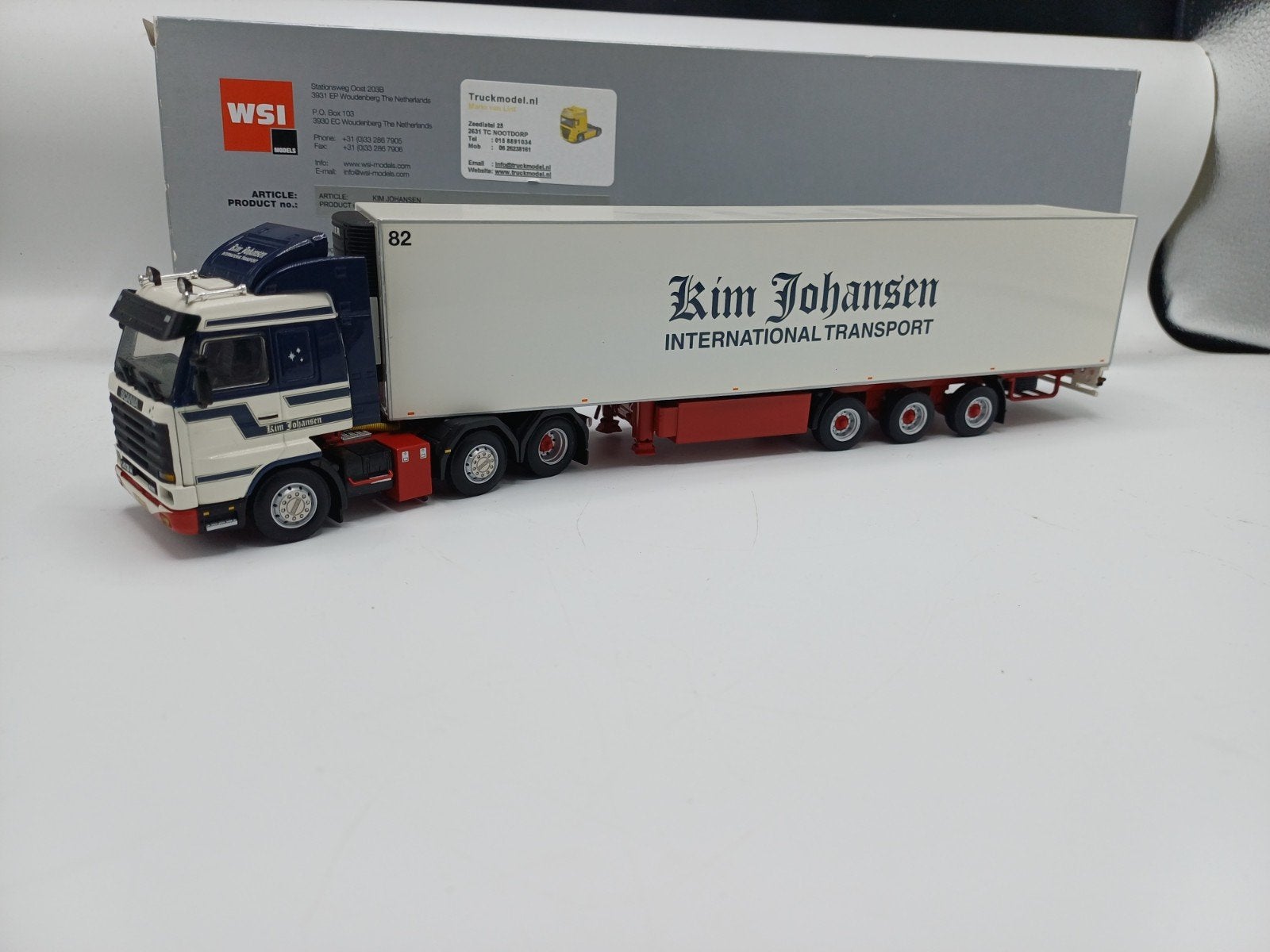 WSI Scania 143 streamline Kim Johansen, Ophalen of Verzenden, Zo goed als nieuw, Bus of Vrachtwagen, Wsi
