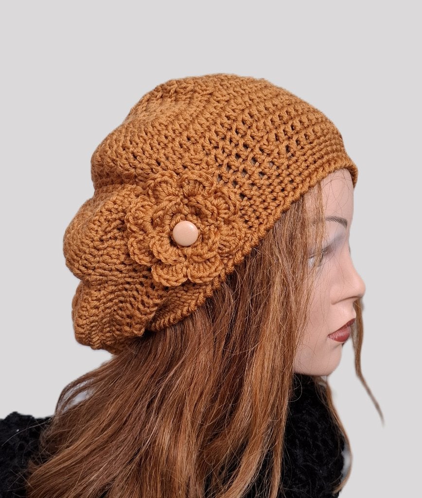 Baret Toffee, Maat 38/40 (M), Verzenden, Nieuw, Handgemaakt
