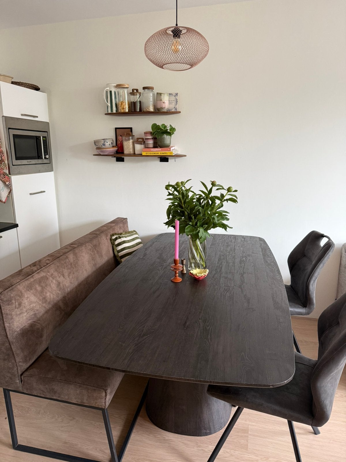 WOOOD Leah eettafel donkerbruin 200cm, Ophalen, 4 tot 6 stoelen