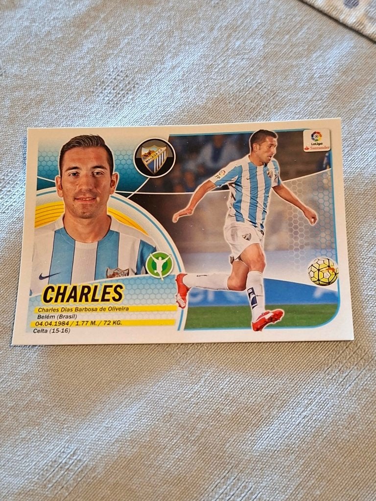 Panini / Sticker / Charles / Malaga CF / 2016-2017, Ophalen of Verzenden, Nieuw, Buitenlandse clubs, Poster, Plaatje of Sticker