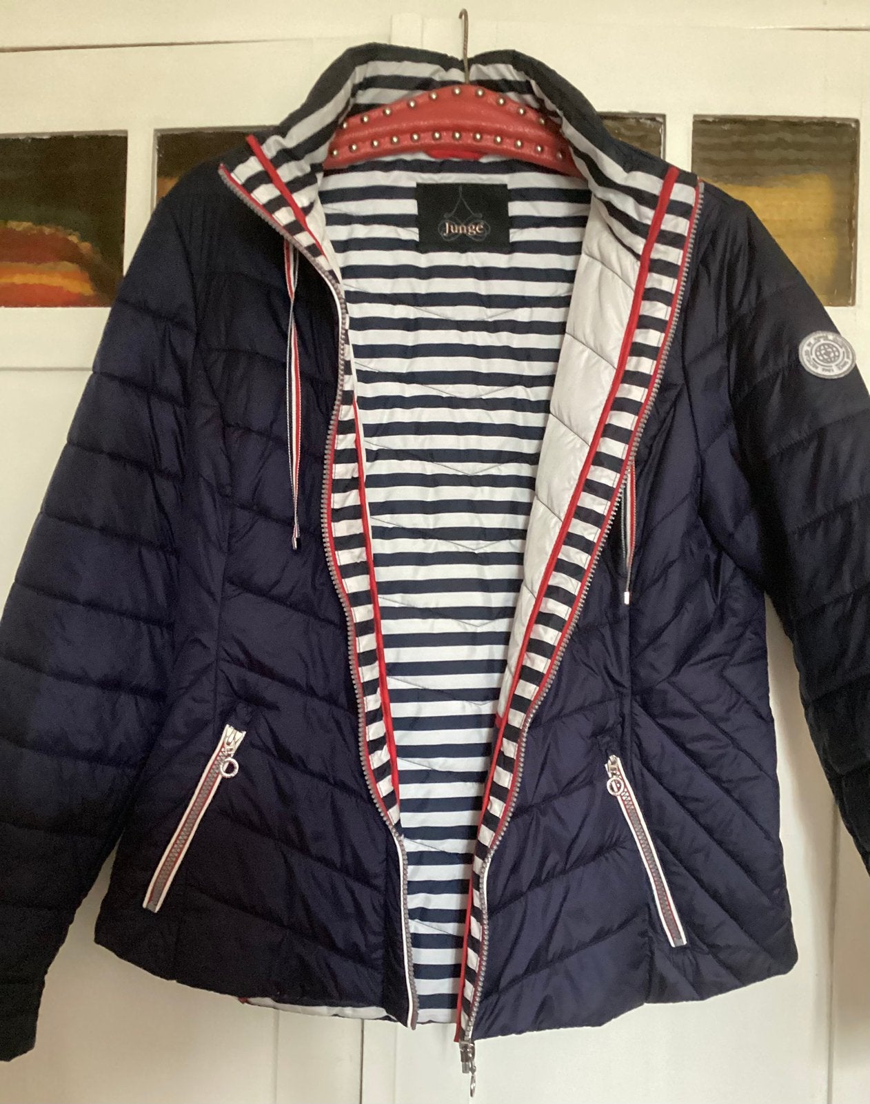 Z.g.a.n Junge jack marineblauw maat 44, Ophalen of Verzenden, Zo goed als nieuw, Maat 42/44 (L), Blauw