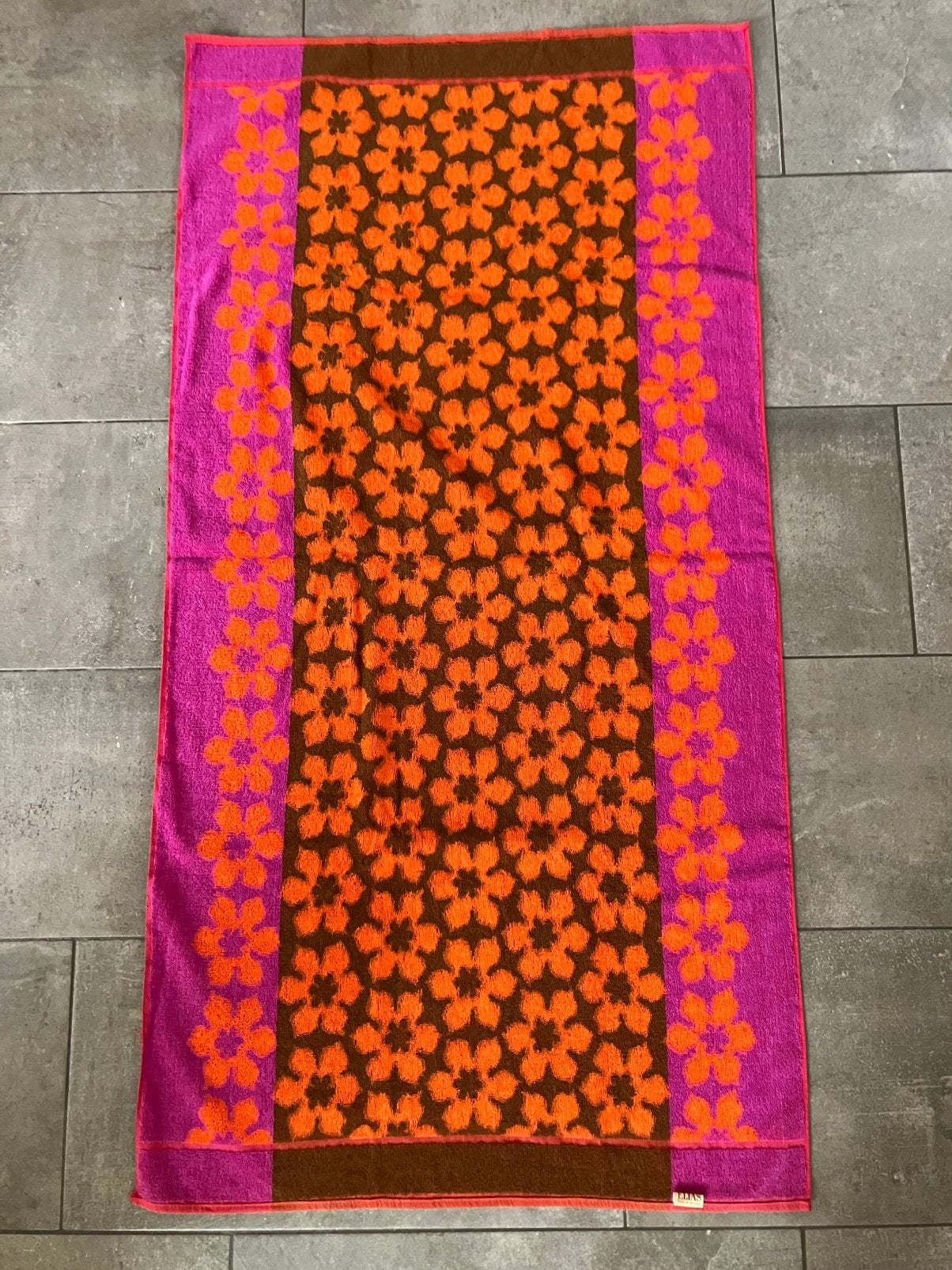 Vintage handdoek Elias z.g.a.n., Overige merken, Handdoek, Oranje, Ophalen of Verzenden