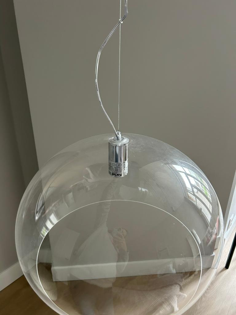 Kartell FL/Y hanglamp Ø52 transparant, Huis en Inrichting, Lampen | Hanglampen, Ophalen, Gebruikt, Kunststof, Minder dan 50 cm
