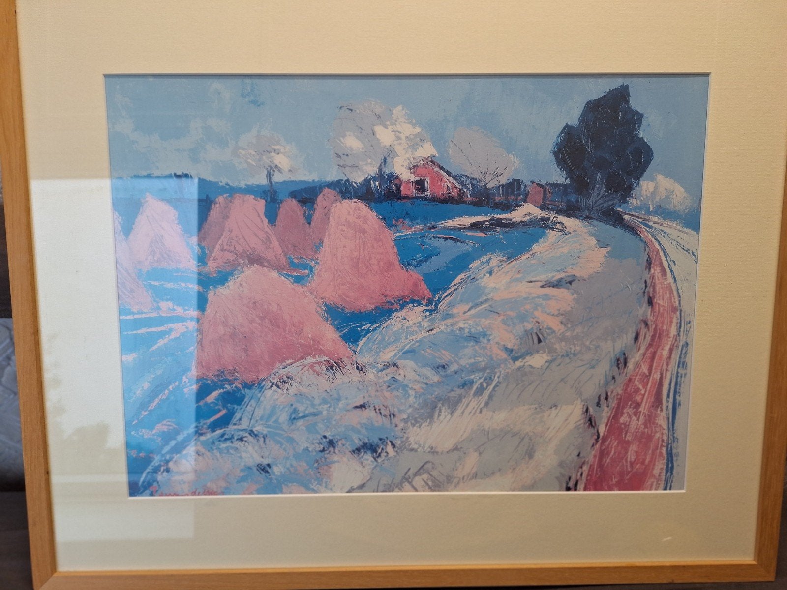 Koppermaandag Jannes de Vries - Groninger Ploeg, Papier/karton, Gesigneerd, Zeefdruk, Landschap