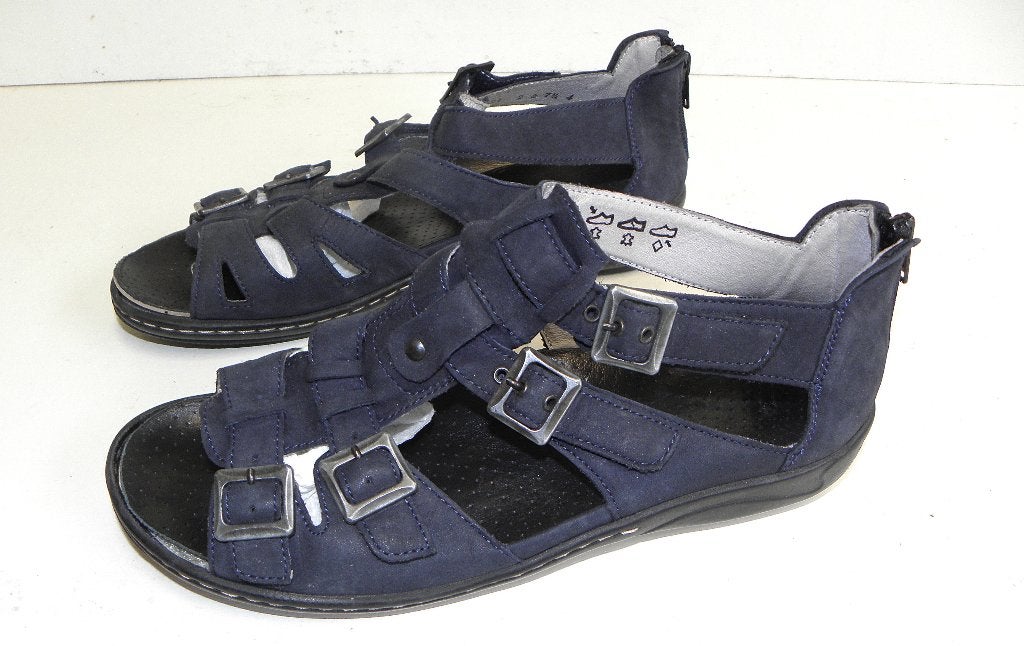 Medicus sandalen met hak(rits) maat 7,5 wijdte H (41/41,5), Medicus, Blauw, Zo goed als nieuw, Sandalen of Muiltjes