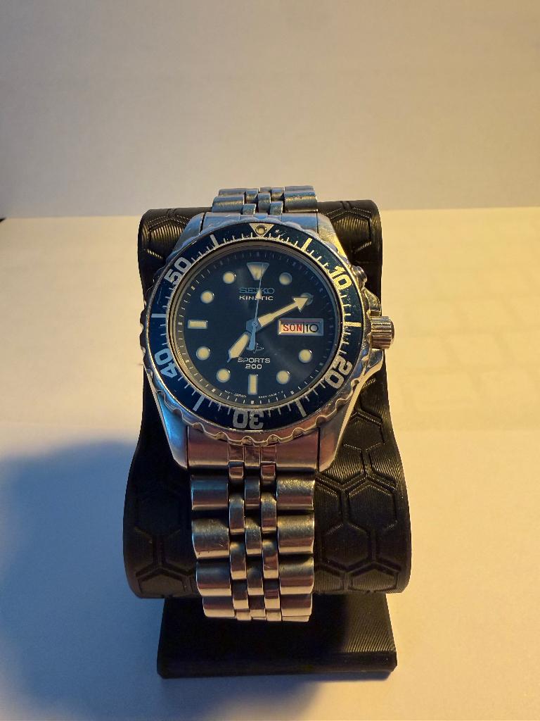 Horloges Seiko kinetic en Deep blue, Staal, Polshorloge, Ophalen of Verzenden, Zo goed als nieuw