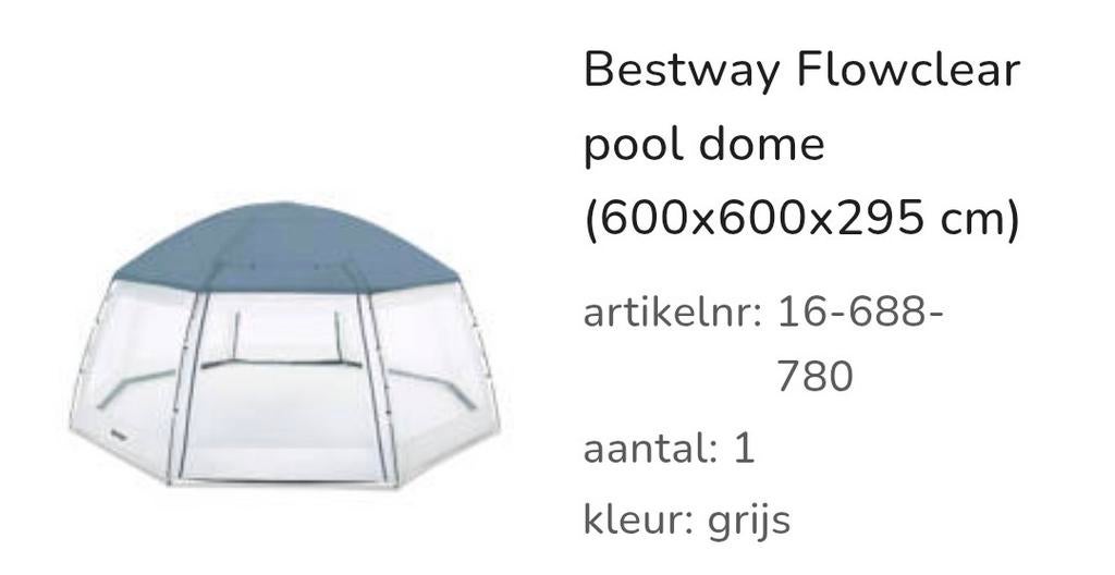Bestway Flowclear Pool Dome 600x600x295 cm, Tuin en Terras, Zwembaden, Overige typen, Rond, 400 cm of meer, Ophalen