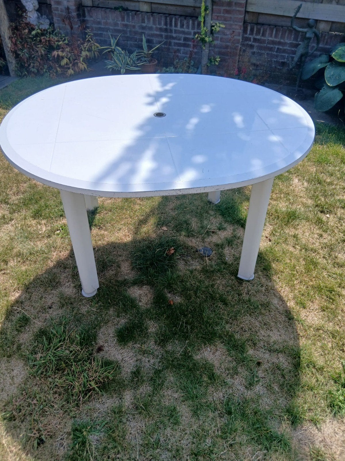 Ovale tuintafel, Tuin en Terras, Tuintafels, Ophalen, Gebruikt, Ovaal, Kunststof