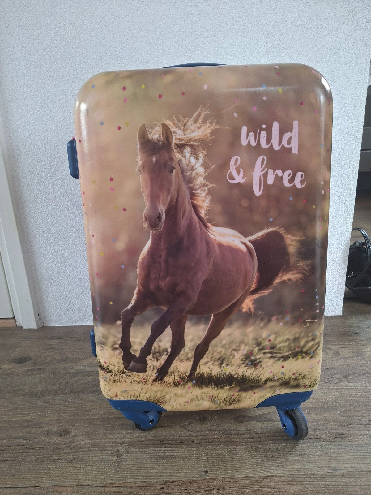 Hardcase kinderkoffer paard, Wieltjes, Gebruikt, 50 tot 60 cm, Hard kunststof
