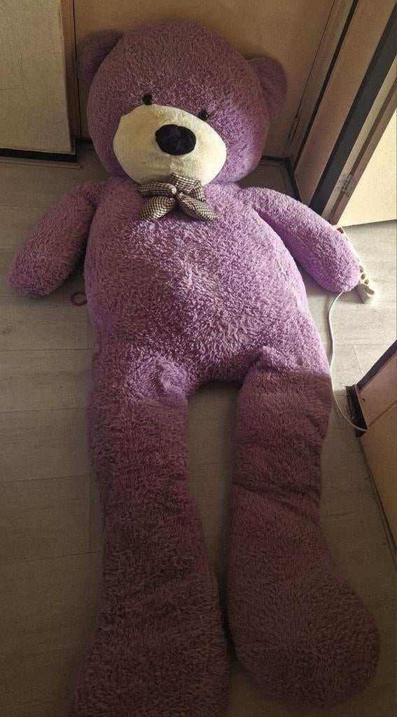 Mega Pluche Teddybeer Paars, Gebruikt, Beer, Wasbaar, Groot (groter dan 80 cm)