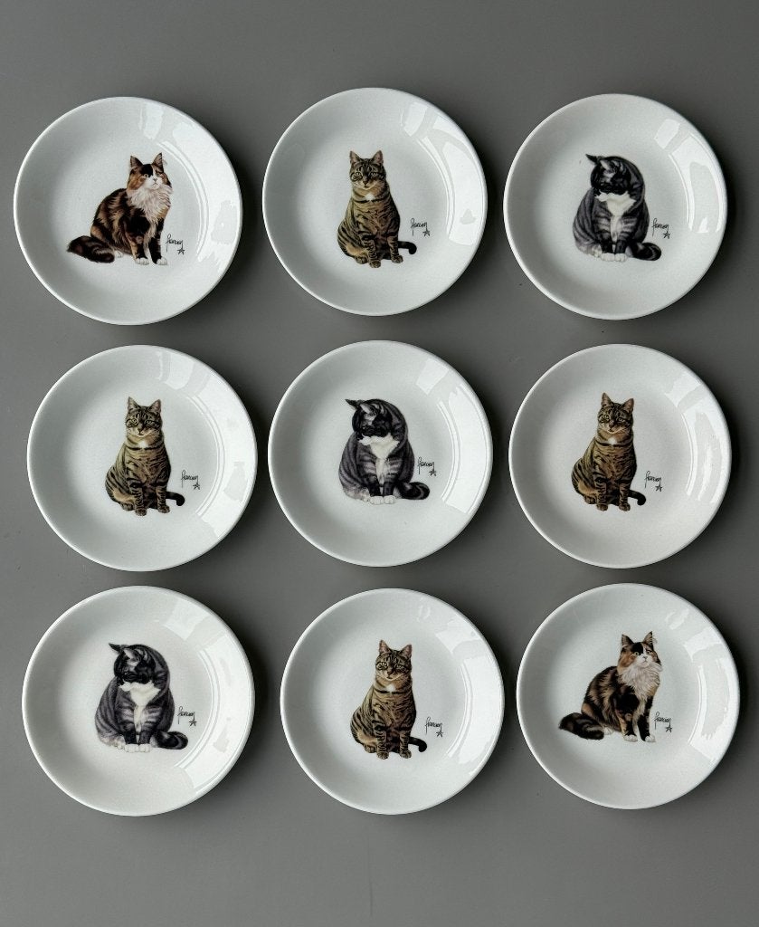 set van 9 Francien's Katten petit-four schaaltjes, Nieuw, Ophalen of Verzenden, Schaal of Schalen, Overige stijlen