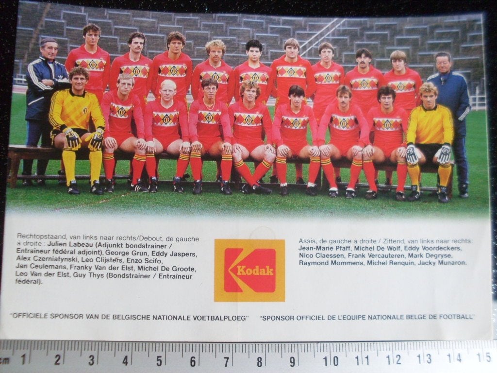 sticker nationale voetbalploeg belgie kodak vintage, Verzenden, Zo goed als nieuw, Sport