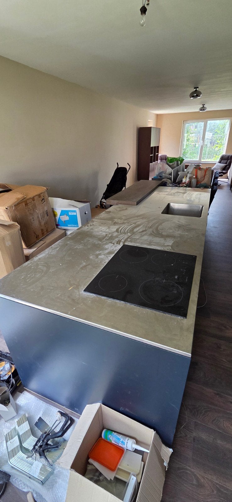 RVS keukenblad. Laatste kans anders gaat het naar oud ijzer, Huis en Inrichting, Keuken | Keukenelementen, Ophalen, Gebruikt, 75 cm of meer