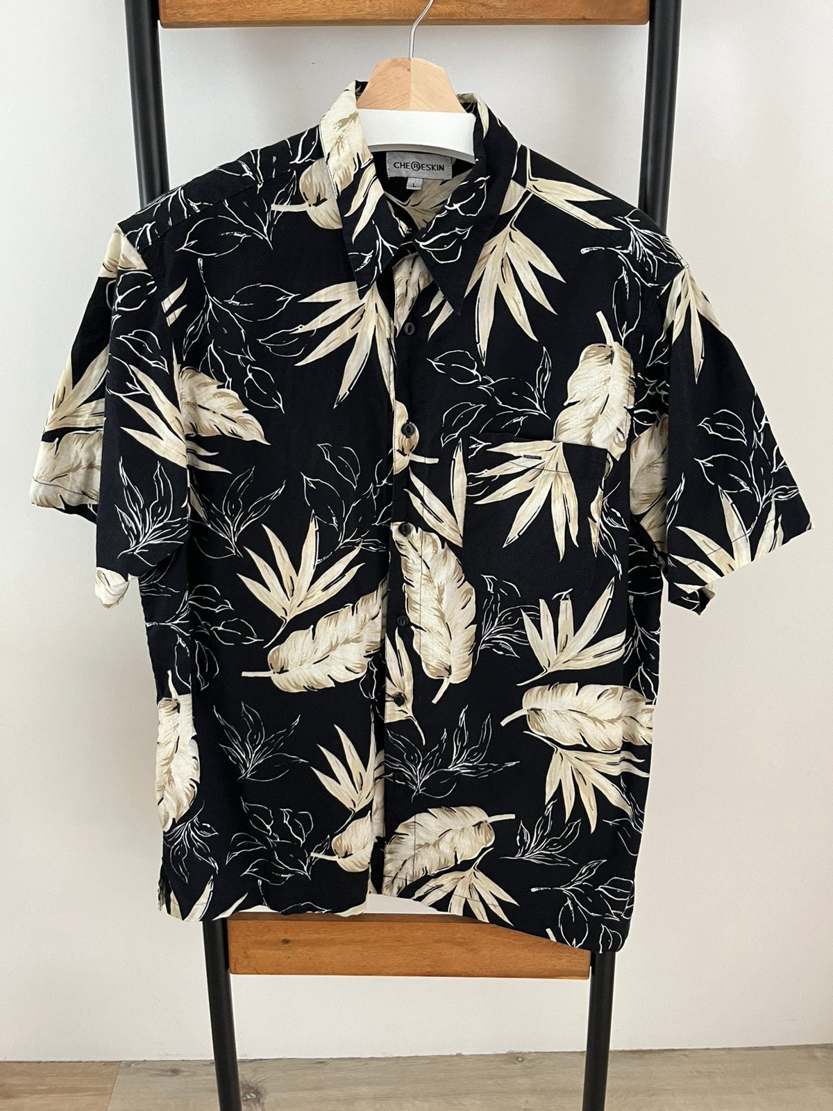 Hawai blouse maat L, Verzenden, Zo goed als nieuw, Zwart, Halswijdte 41/42 (L)